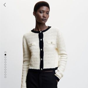 MANGO pocket tweed cardigan size small BNWT